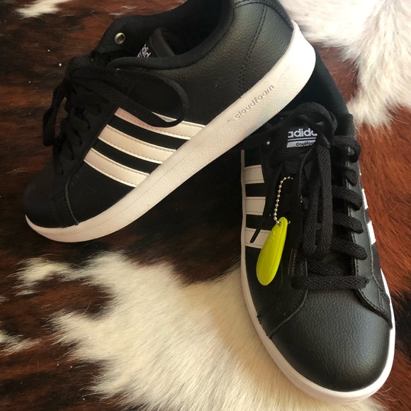 Adidas Cloadfoam Memory Footbed 3 Stripe Black Sz7 - Picture 2 of 8